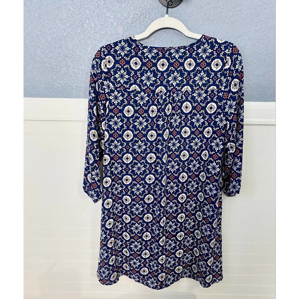 DR2 Blue Multipattern 3/4 Sleeve Tunic - Picture 6 of 7